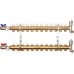 Коллектор Stout распределительный из латуни без расходомеров 1/3/4x12